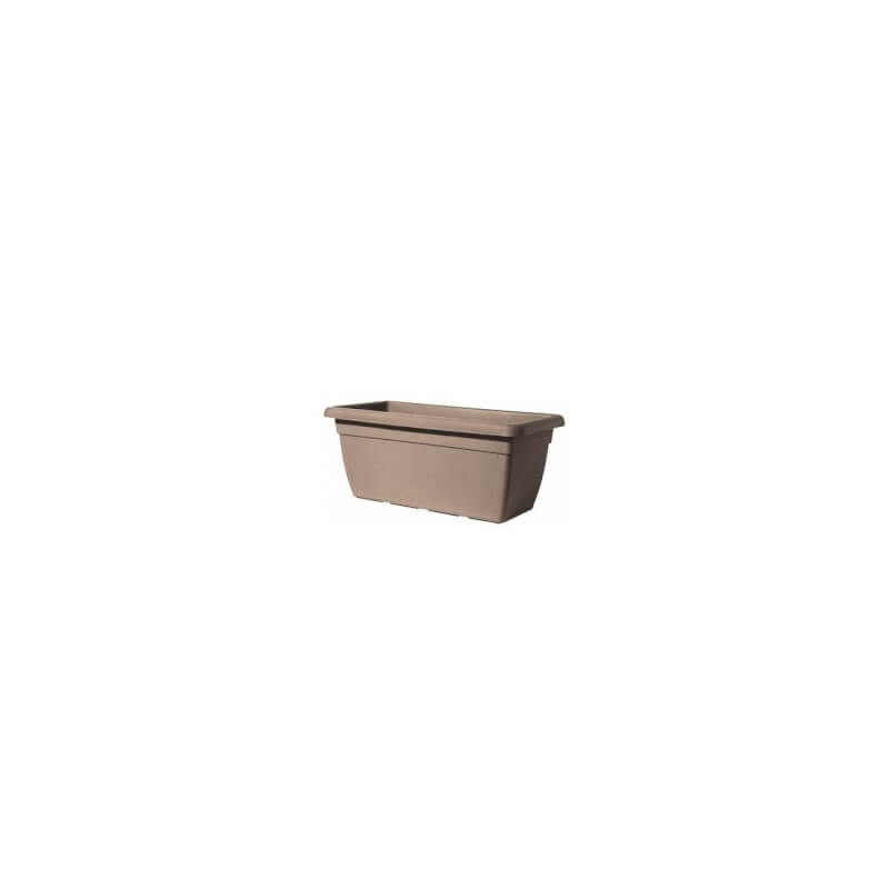 Jardinière avec soucoupe rectangulaire gris tourterelle