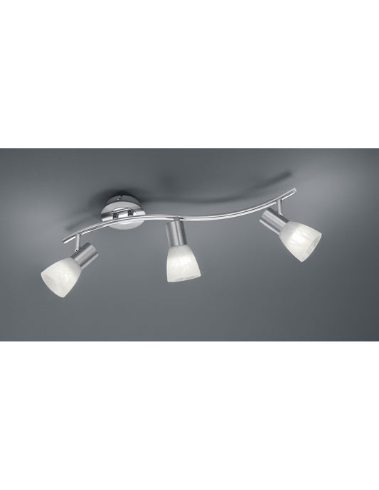 Plafonnier 3 Spots E14 LED Orientables Levisto Nichel Trio Lighting