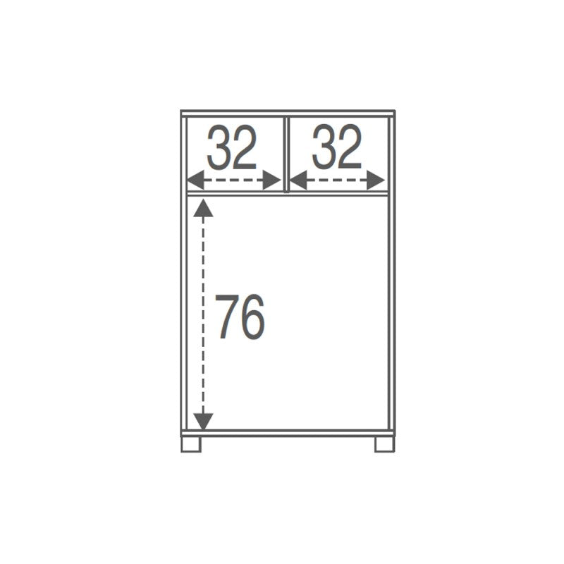 Commode haute pour chambre à coucher avec six tiroirs en Light Olmo 70x41x h112 cm