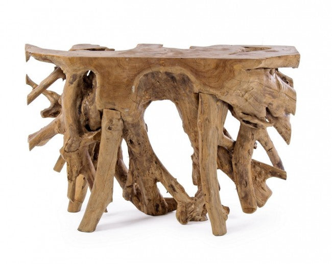 Console en bois de racine de teck 120 x 40 x 77 h cm