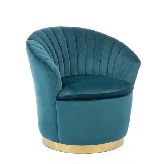 Fauteuil coque Gilles effet velours