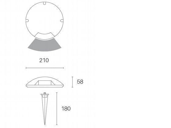Lampe de balisage 1W LED 4000K ligne supérieure graphite