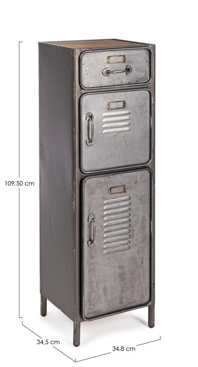 Commode Store avec 2 portes et 1 tiroir de style industriel, 109h cm