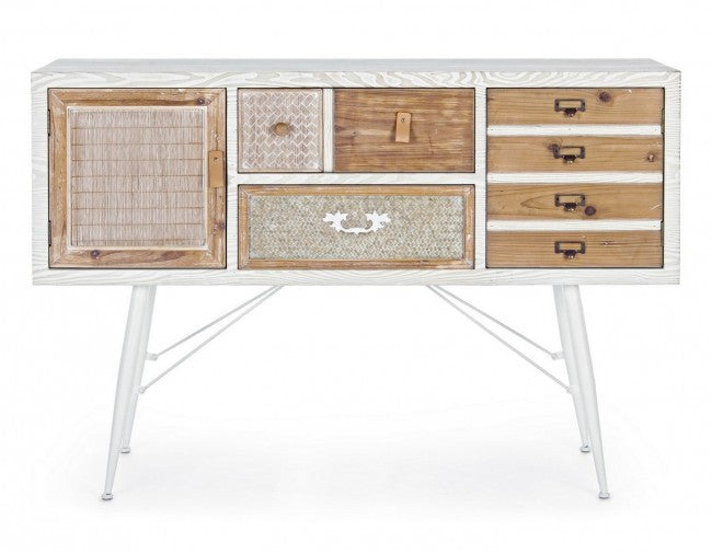 Buffet Eloise 2 portes 2 tiroirs en bois naturel 80h cm
