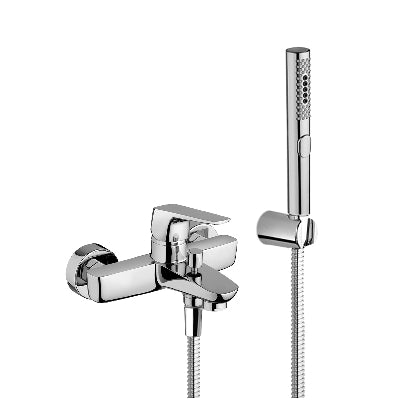 Mitigeur monocommande de bain avec accessoires chromés