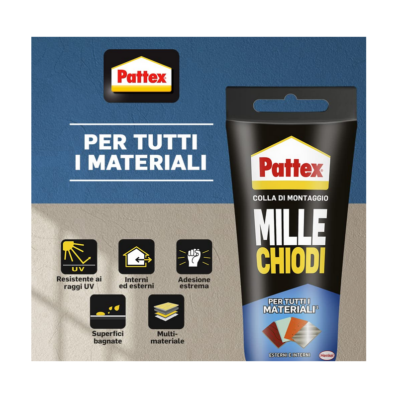 Pattex Millechiodi Colle adhésive à l'eau, résistante à l'eau