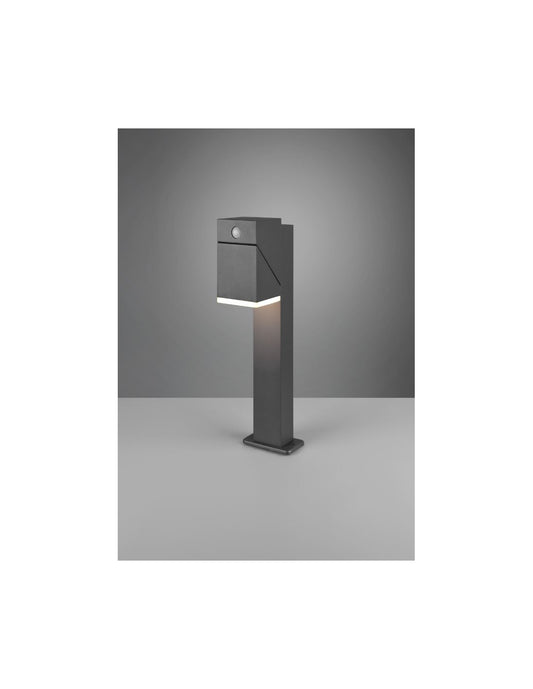 Borne de jardin LED réglable Anthracite Avon IP54 avec détecteur de mouvement Trio Lighting