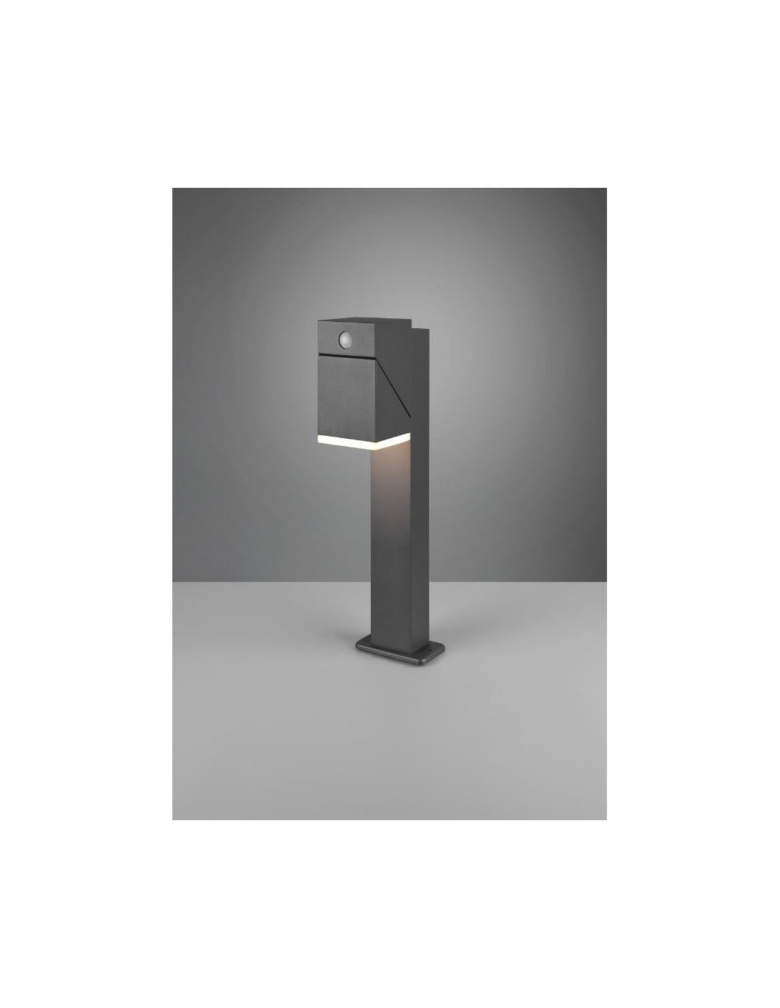 Borne de jardin LED réglable Anthracite Avon IP54 avec détecteur de mouvement Trio Lighting
