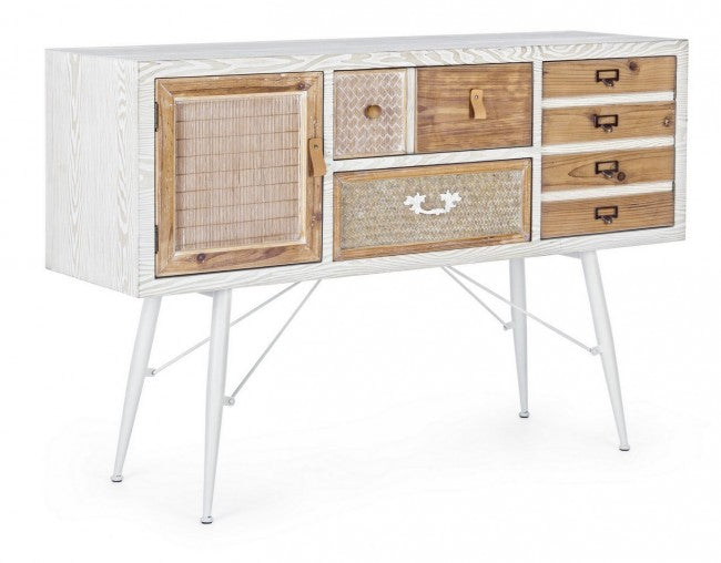 Buffet Eloise 2 portes 2 tiroirs en bois naturel 80h cm