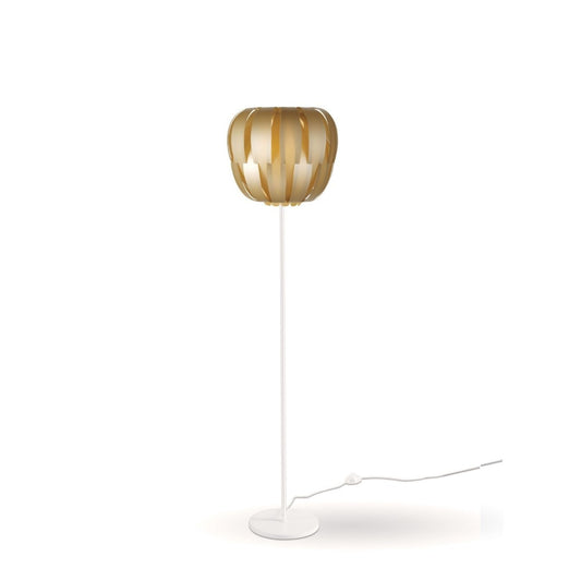 Nouveau Lampadaire avec base et tige dorées en métal Cm. 42x172h