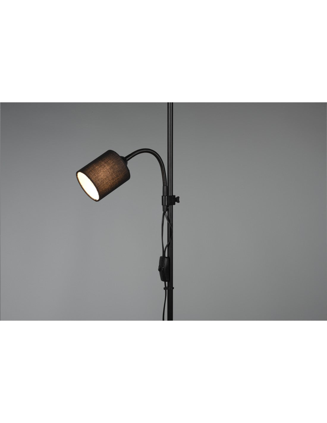 Lampadaire Owen 1xE27+Spot Noir et abat-jour tissu L36 cm Trio Lighting