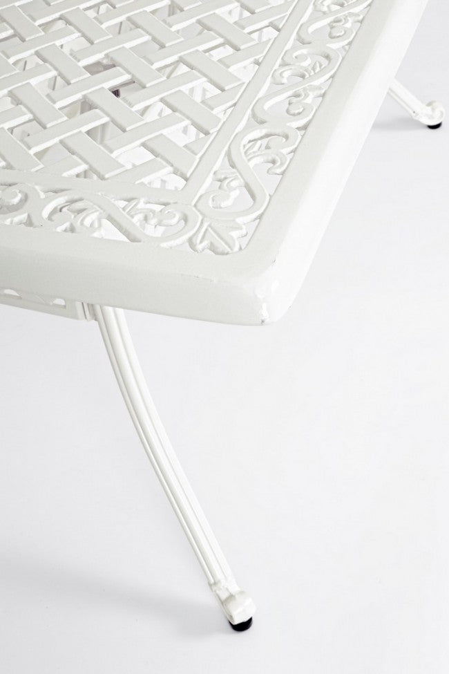Table d'extérieur rectangulaire Ivrea blanche 90 x 160 cm