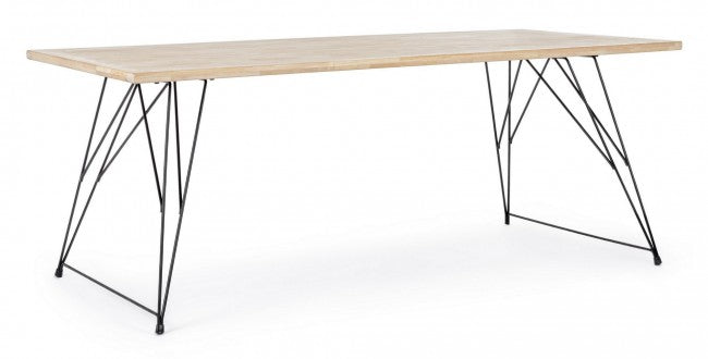 Table design industrielle en bois DISTRICT 200x90x h76 cm