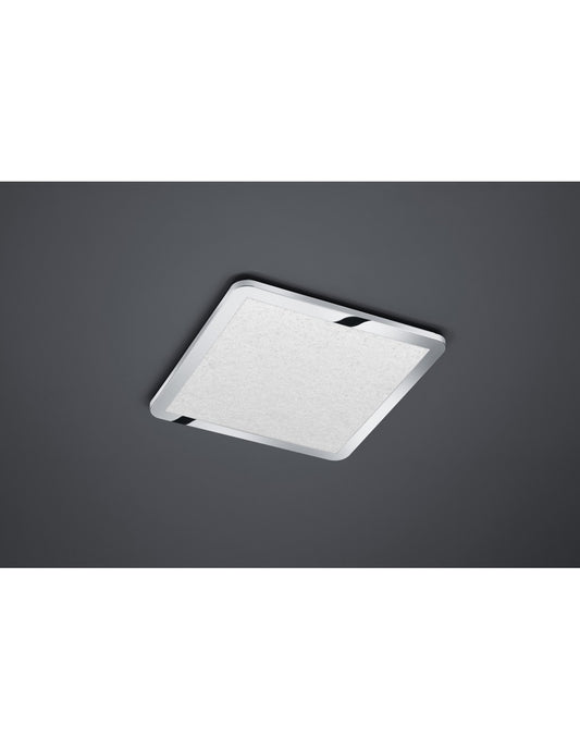 Plafonnier Cesar Carré LED Dimmable Chrome IP44 40x40 cm Trio Lighting