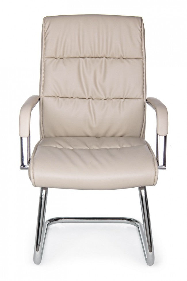 Fauteuil de bureau en éco-cuir Sydney Tortora avec accoudoirs