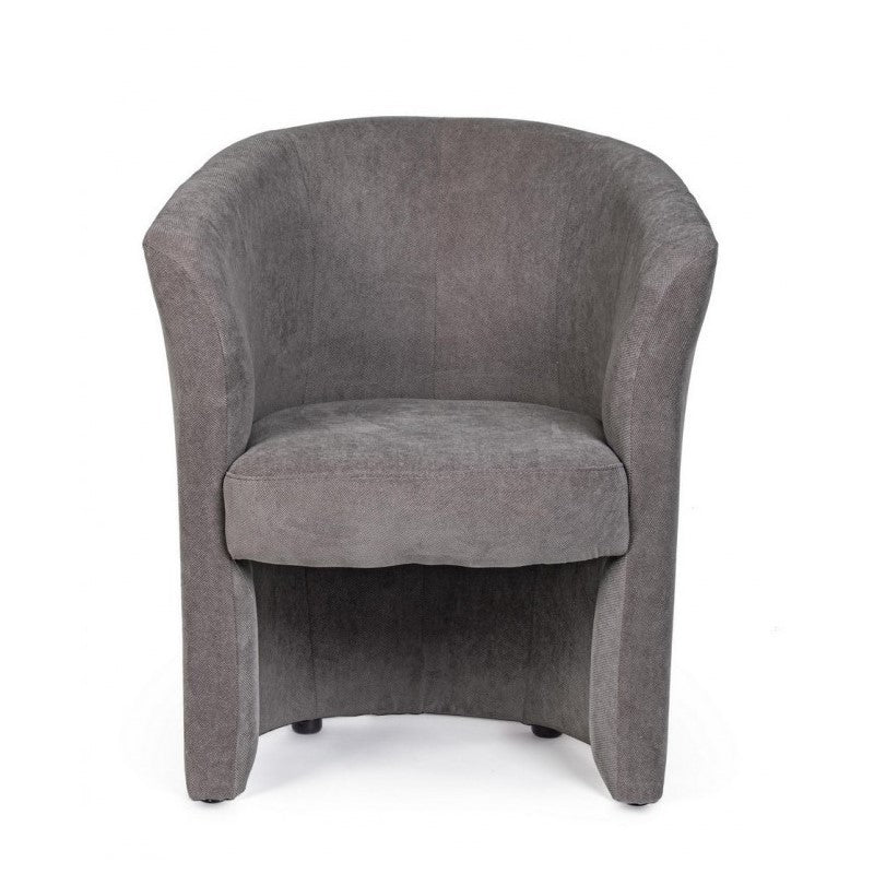 Fauteuil en bois et tissu Gris Foncé BELIZE 64,5x63x h76 cm