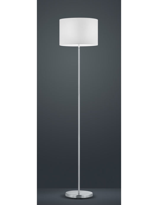 Lampadaire Hôtel Abat-jour Nickel Tissu Blanc Ø35 cm Trio Lighting