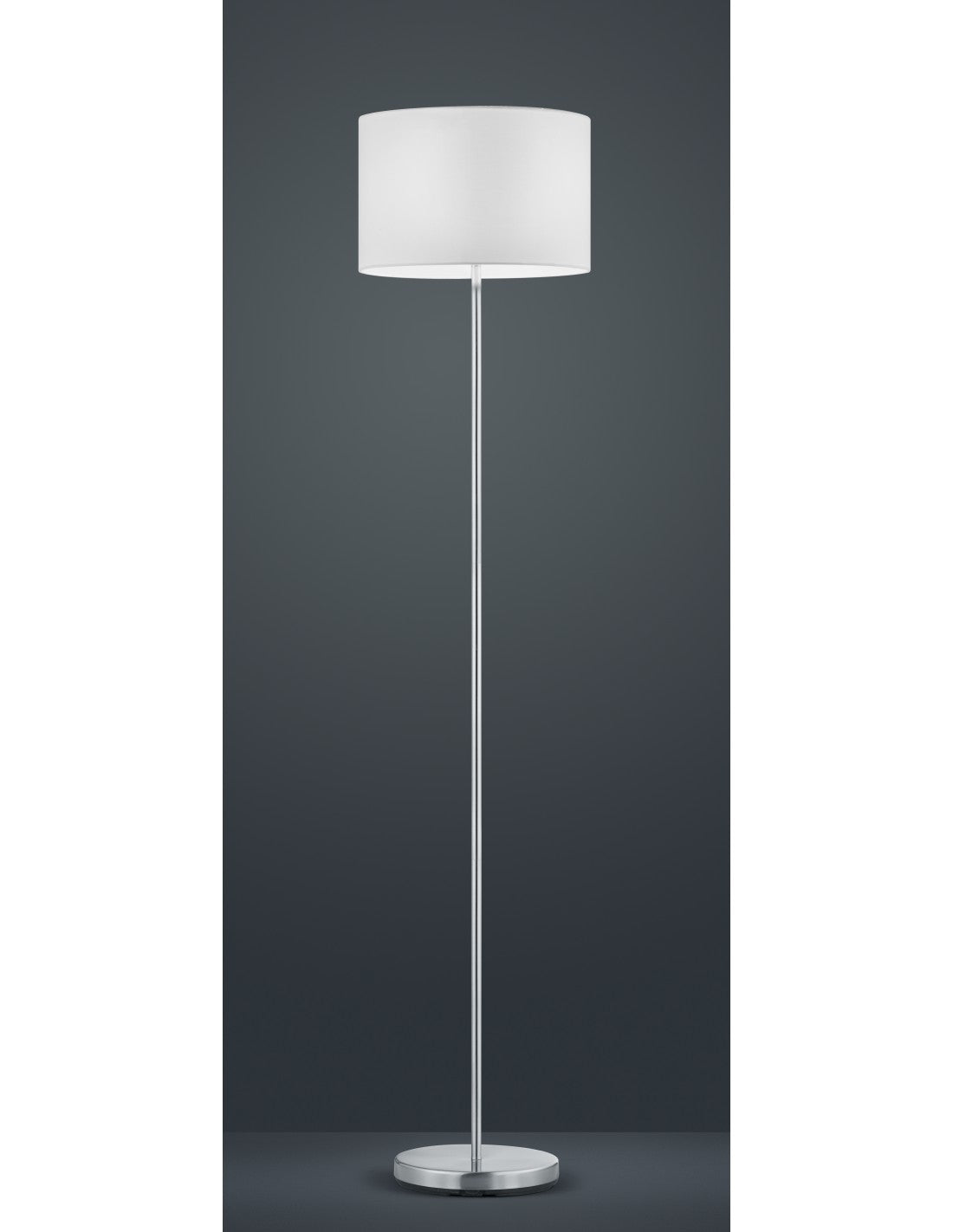 Lampadaire Hôtel Abat-jour Nickel Tissu Blanc Ø35 cm Trio Lighting