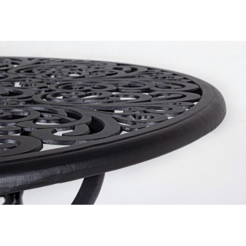 Table d'extérieur VICTORIA en aluminium anthracite diamètre 80 x h67 cm