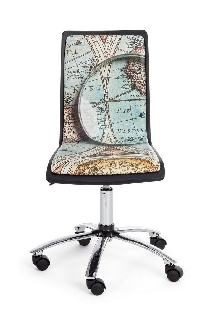 Chaise de bureau en acier éco-cuir Young Gulliver