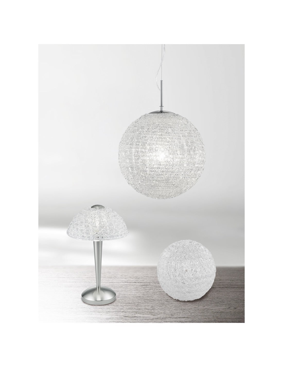 Suspension Sweety 1xE27 Nickel Et Acrylique Ø40 cm Trio Luminaire