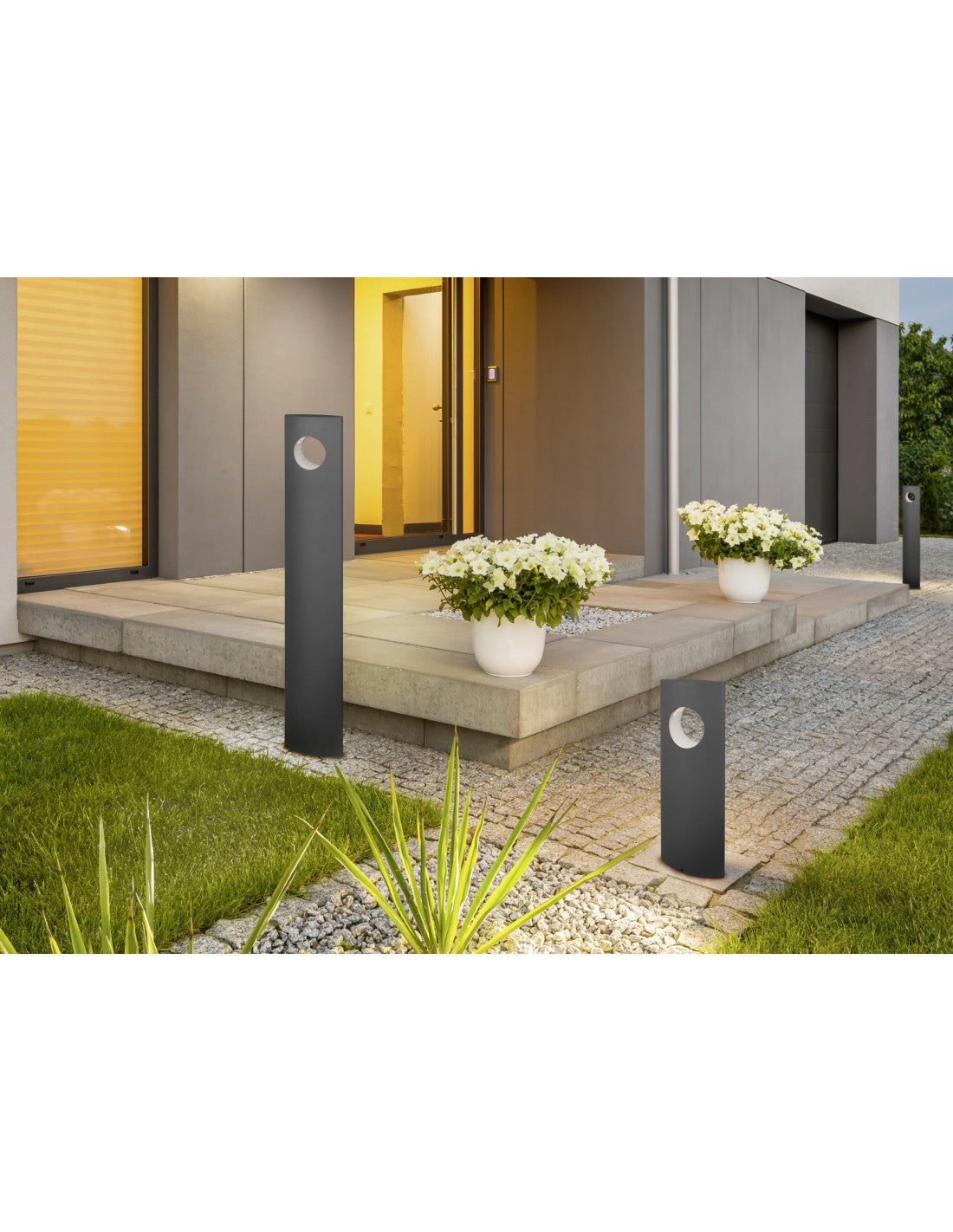 Poteau extérieur LED Katun IP54 Trio Lighting en aluminium anthracite