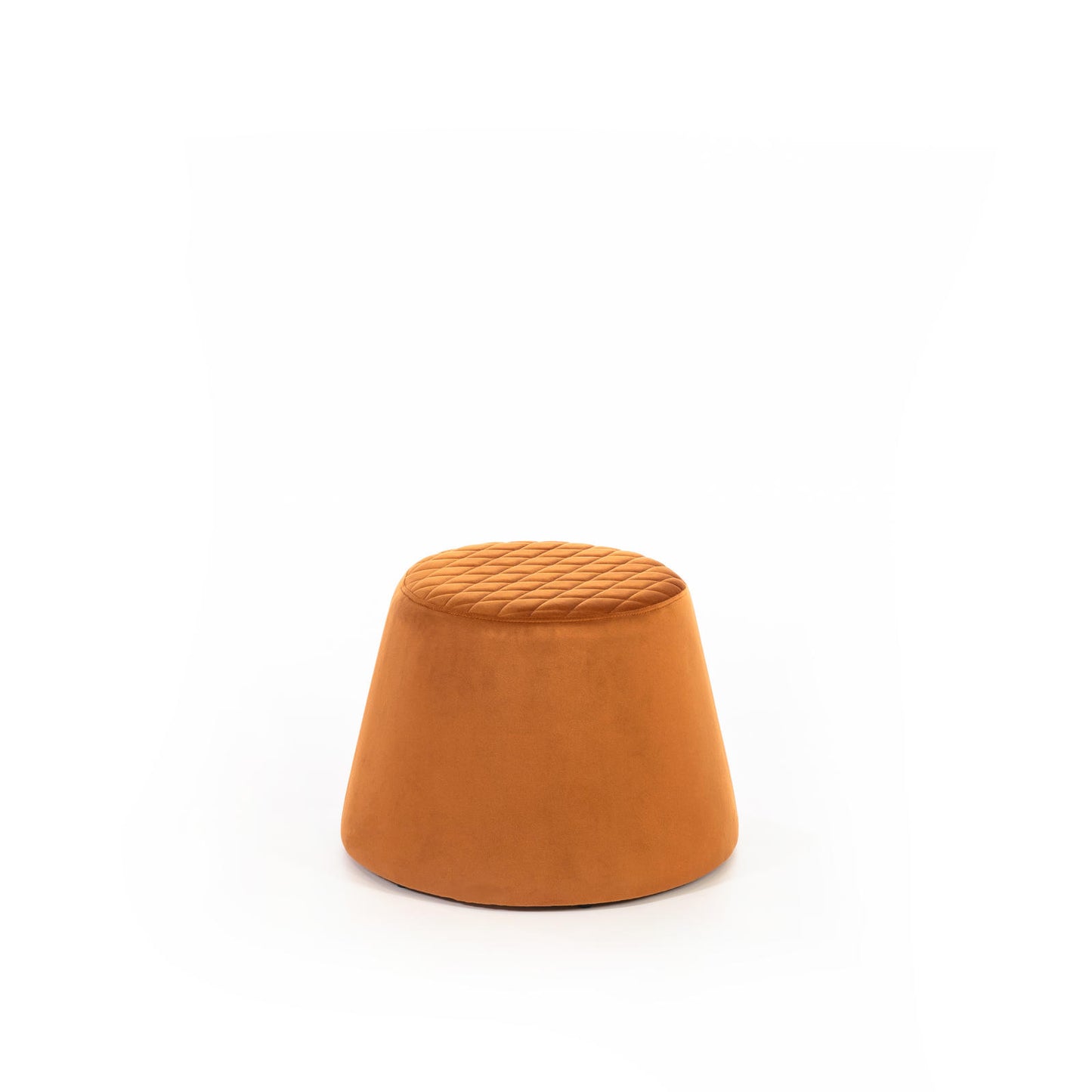 Pouf en velours métal orange 46,5 x 46,5 xh 33 cm