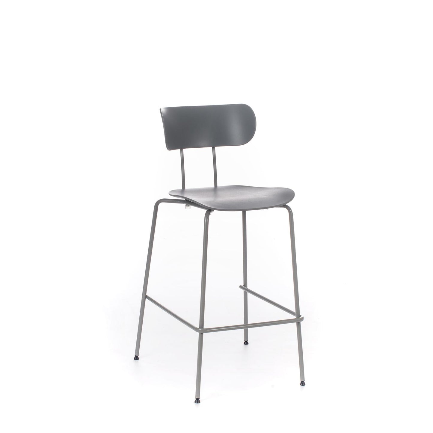 4x Tabouret en polypropylène avec assise grise