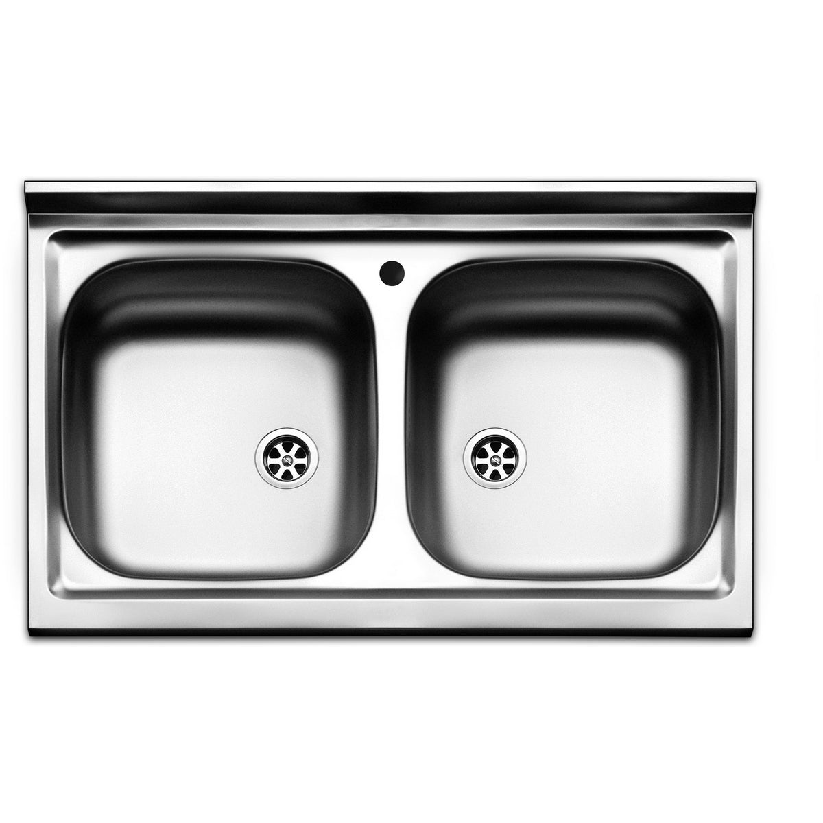 Evier à poser inox 2 bacs 80 cm