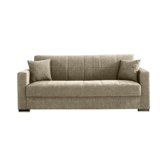 Canapé convertible beige en tissu 210x80x90 cm h