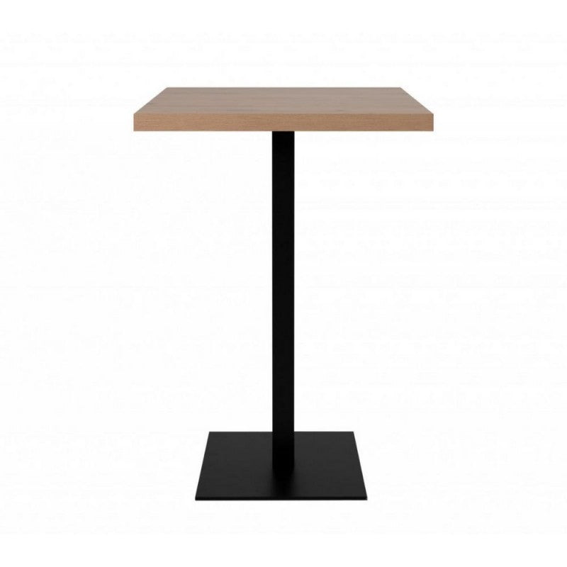 table haute carrée 105 cm plateau chêne et piètement noir Quantité 70x70xh.105 cm
