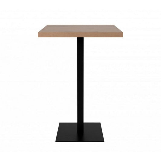 table haute carrée 105 cm plateau chêne et piètement noir Quantité 70x70xh.105 cm