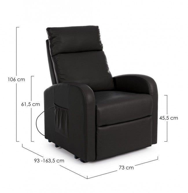 Fauteuil releveur en éco-cuir noir