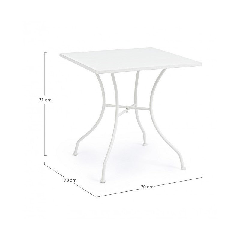 Table en acier Kelsie blanche 70x70 cm