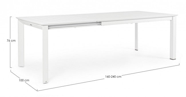 Table de jardin extensible blanche Konnor