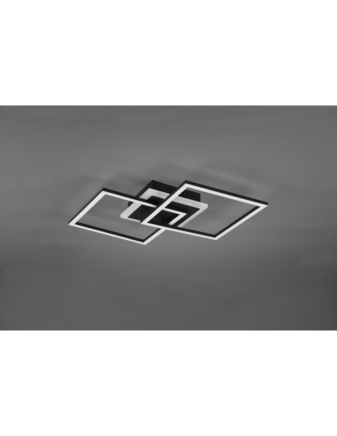 Plafonnier LED Venida Double Carré Noir 25w Dimmable L57 cm Trio Lighting