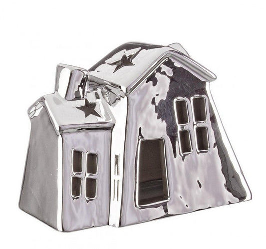 6x Maison miroir argentée