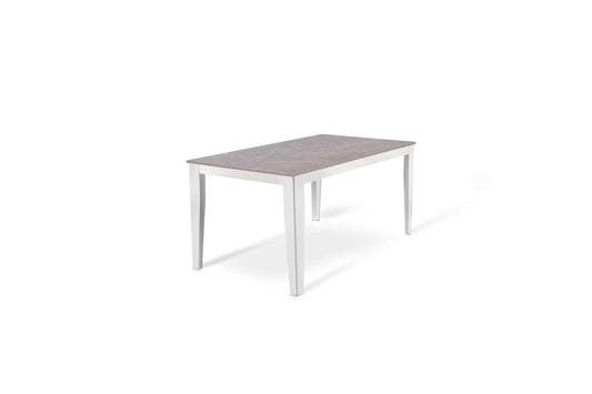 Table extensible blanc anthracite 80 cm x 130-290 cm H. 76 cm