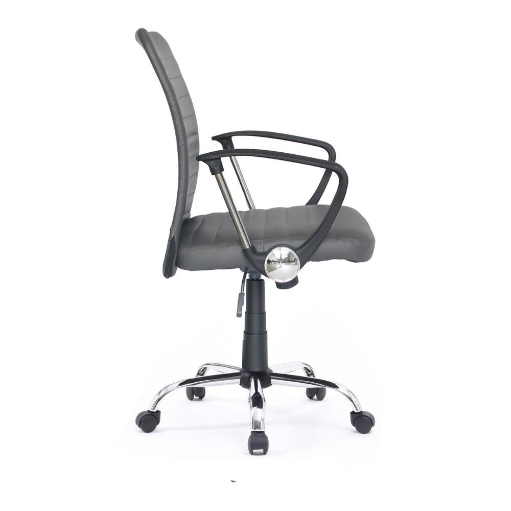 Fauteuil de bureau Asgar avec piètement chromé gris tourterelle
