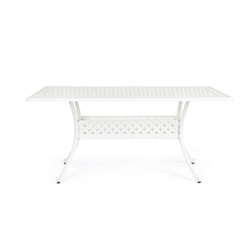 Table d'extérieur rectangulaire Ivrea blanche 90 x 160 cm