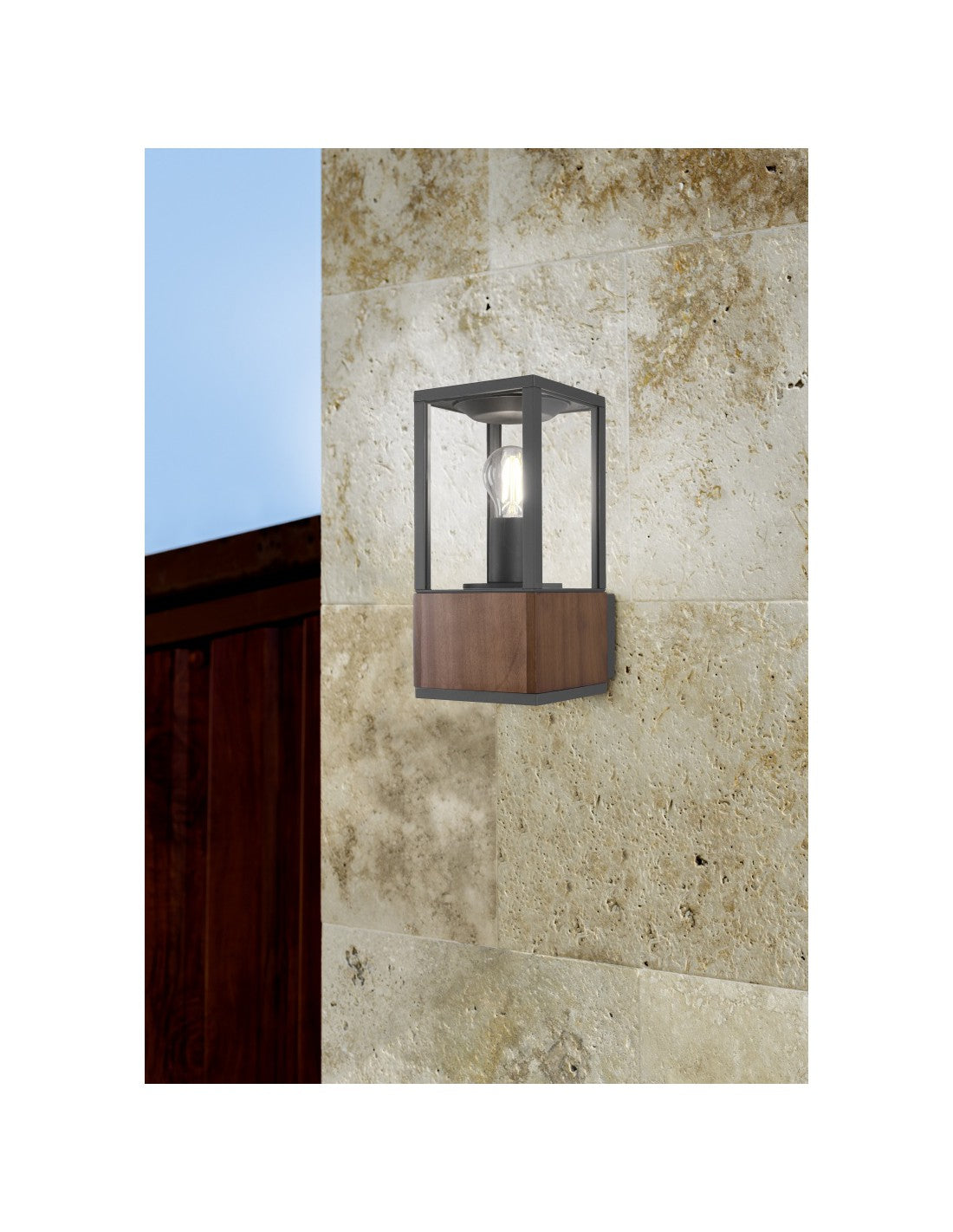 Applique Extérieure Garonne IP44 1xE27 Bois Trio Luminaire
