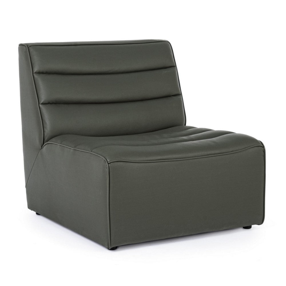 Style design de fauteuil en bois effet cuir vert moderne