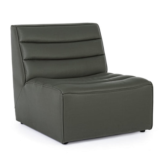 Style design de fauteuil en bois effet cuir vert moderne