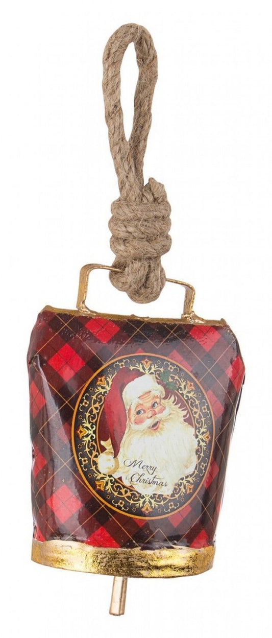 12x Pendentif Wendi en forme de cloche tartan du Père Noël