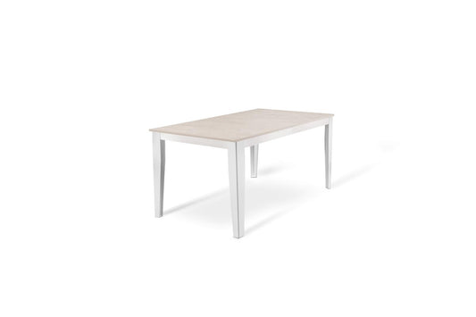 Table extensible béton blanc-métal blanc 90 cm x 156- 316 cm H. 76 cm