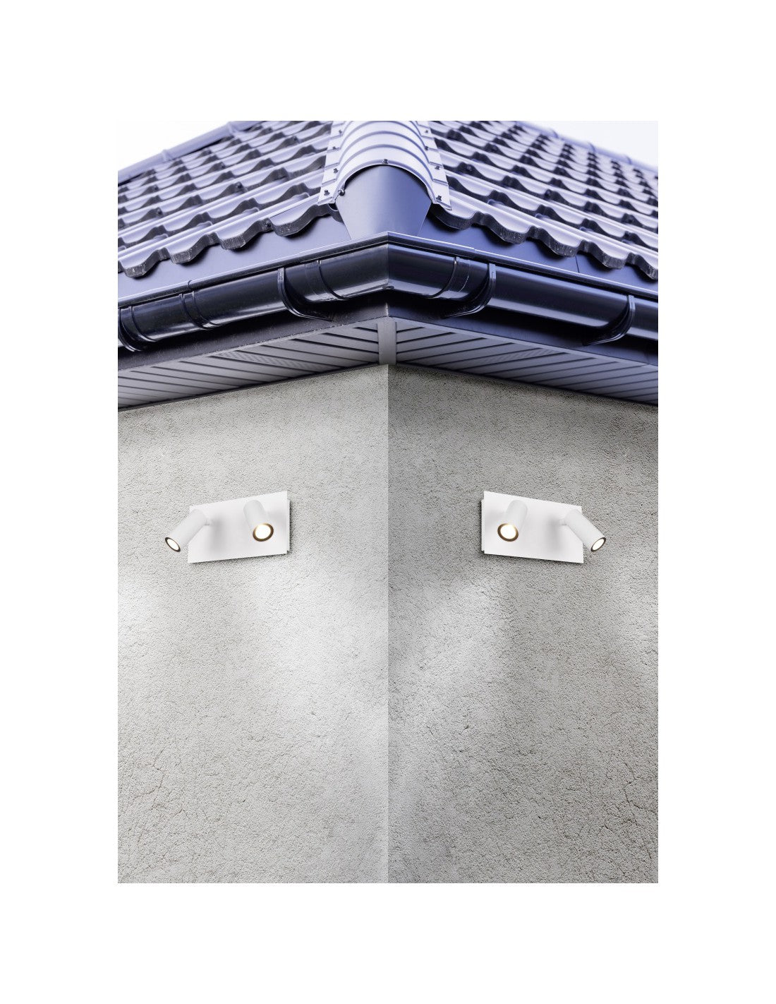 Applique Blanche IP54 Tunga Double Spot LED Trio Orientable Eclairage