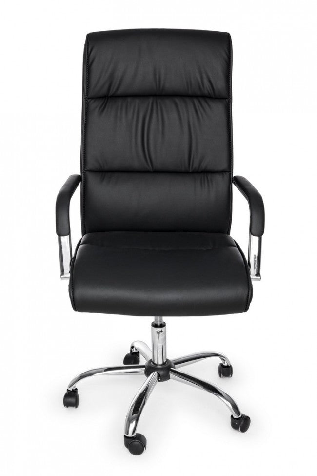 Fauteuil de bureau Queensland avec accoudoirs en éco-cuir noir