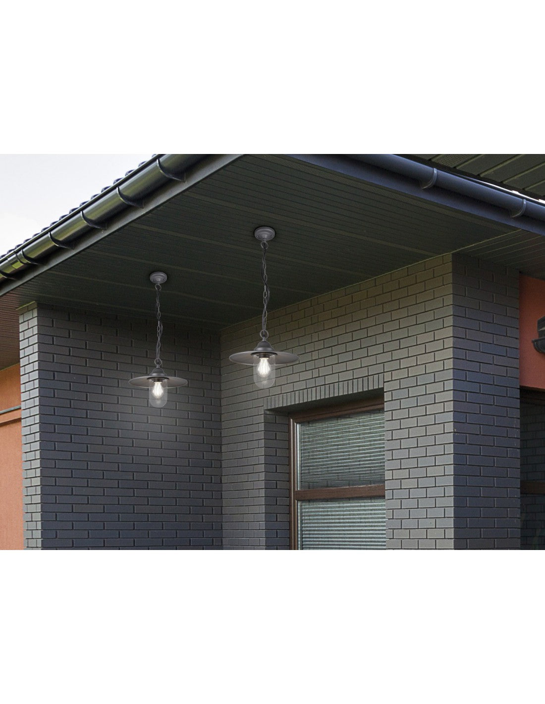 Suspension 1xE27 Brenta Diffuseur Verre Anthracite IP44 Trio Éclairage