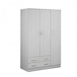 Armoire en bois Eucalyptus trois portes deux tiroirs 115x52x h182 cm