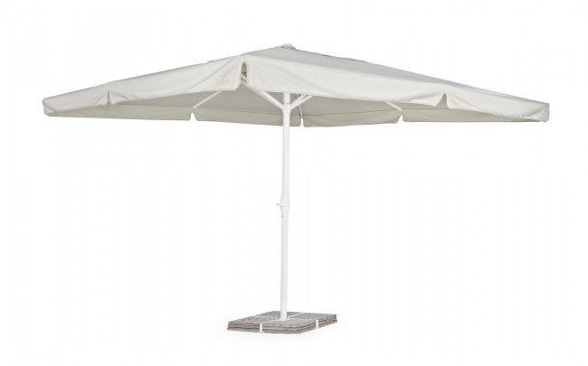 Parasol Alghero en aluminium gris clair blanc